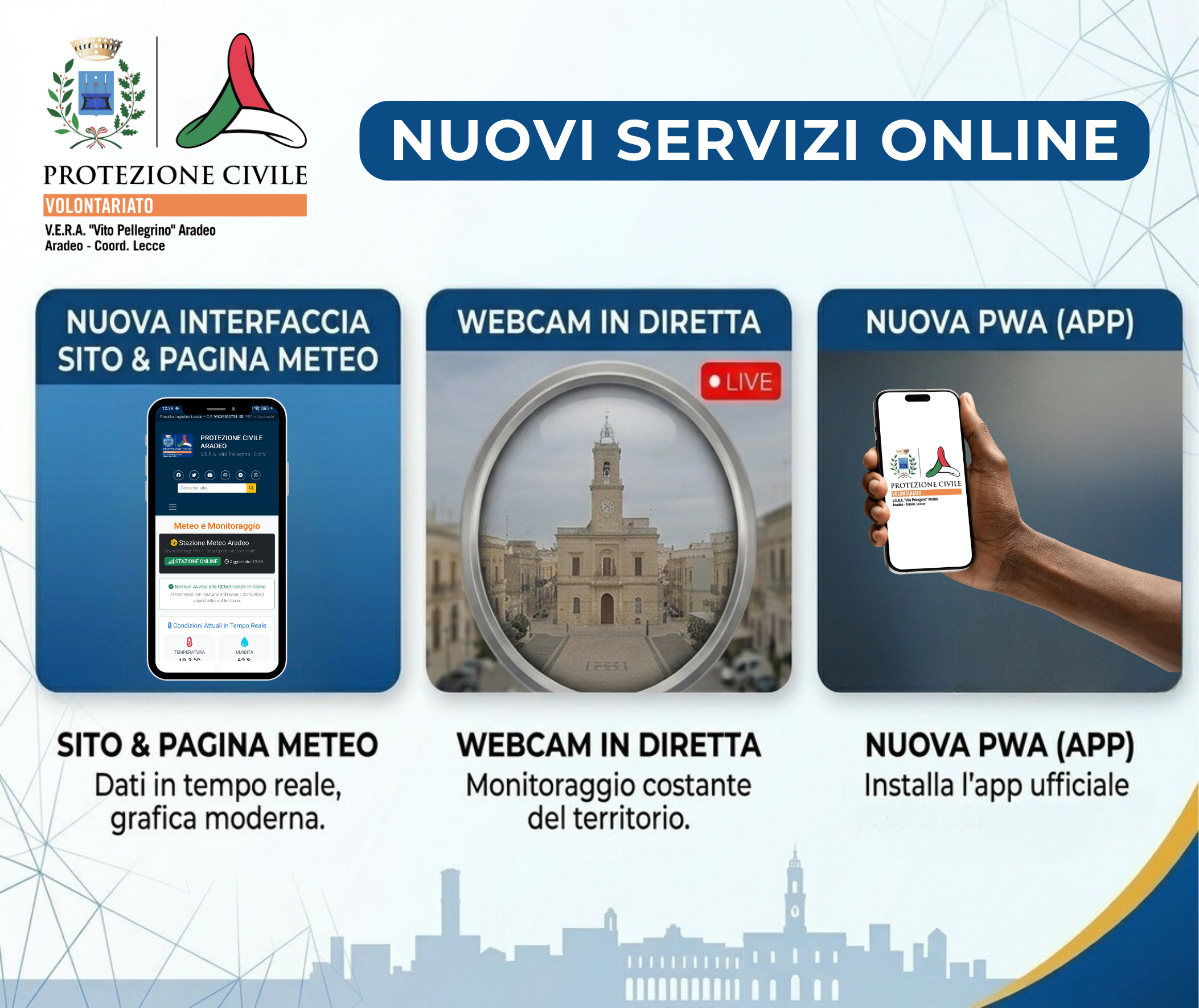 Digitalizzazione e prevenzione: la Protezione Civile Aradeo rinnova il portale web e attiva nuovi servizi per i cittadini
